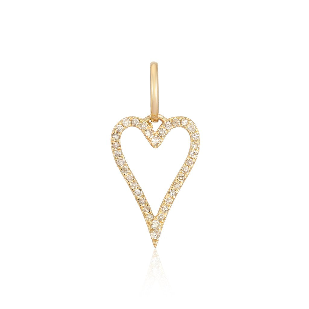 Pave Cutout Modern Heart Charm