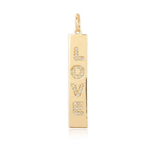 Load image into Gallery viewer, Small Pave Love Plate Charm
