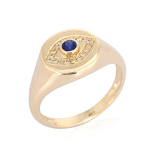Load image into Gallery viewer, Evil Eye Signet Ring
