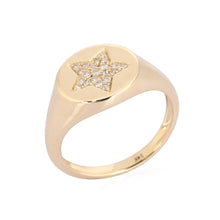 Load image into Gallery viewer, Pave Star Signet Ring
