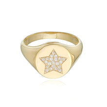 Load image into Gallery viewer, Pave Star Signet Ring
