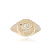 Load image into Gallery viewer, Pave Star Signet Ring
