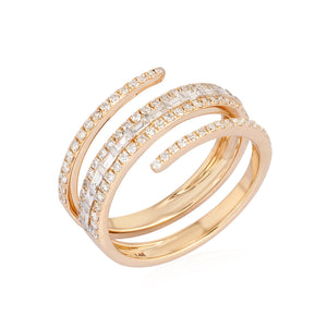 Diamond and Baguette Wrap Ring