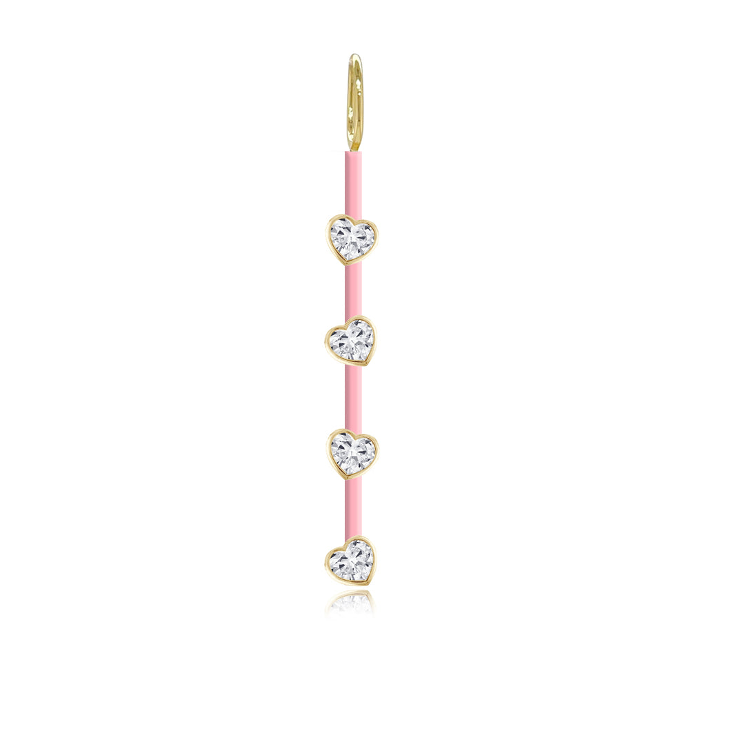 Four Diamonds Enamel Bar Charm
