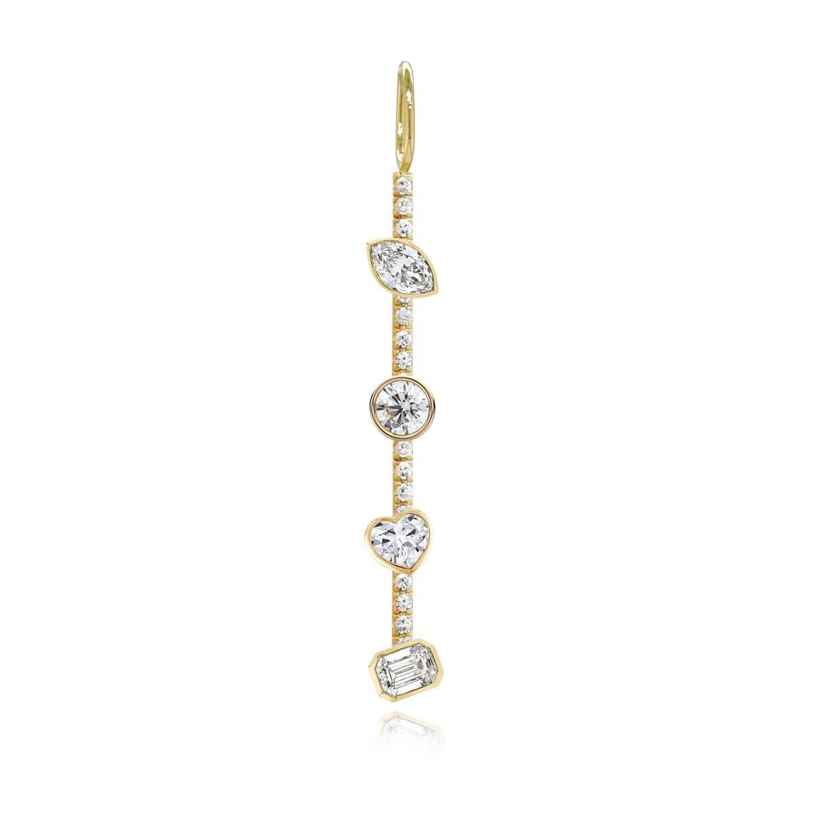Four Diamonds Pave Bar Charm