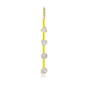 Four Diamonds Enamel Bar Charm
