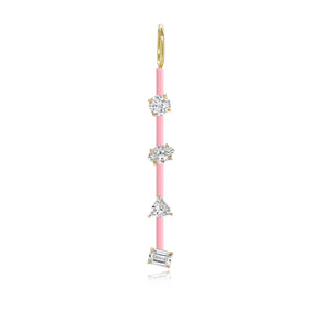 Four Diamonds Enamel Bar Charm