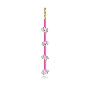 Four Diamonds Enamel Bar Charm