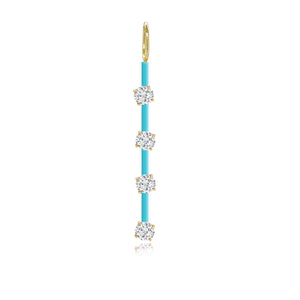 Four Diamonds Enamel Bar Charm