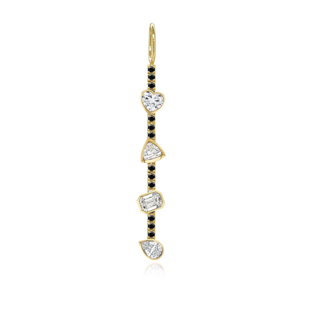 Four Diamonds Gemstone Bar Charm