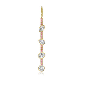 Four Diamonds Gemstone Bar Charm