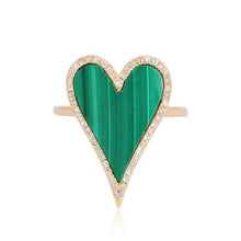 Load image into Gallery viewer, Pave Outline Modern Heart Stone Ring
