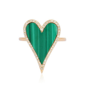 Pave Outline Modern Heart Stone Ring