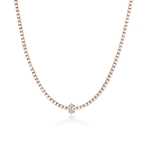 Solitaire Diamond Tennis Necklace