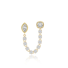 Load image into Gallery viewer, Two Bezel Solitaire Diamond Chain Earring
