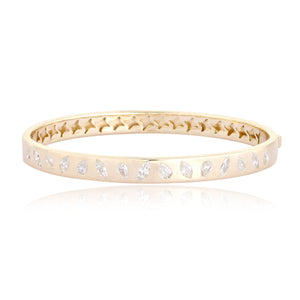 Inlay Solitaire Marquise and Pear Diamond Bangle