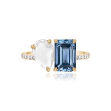 Load image into Gallery viewer, Medium Two-Gemstones Pave Ring
