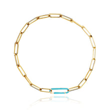 Load image into Gallery viewer, Small Enamel Clasp Paperclip Bracelet
