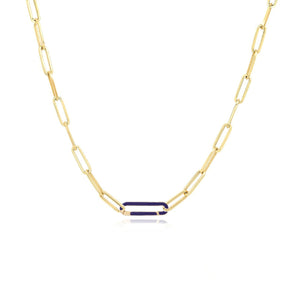 Large Enamel Clasp Paperclip Necklace