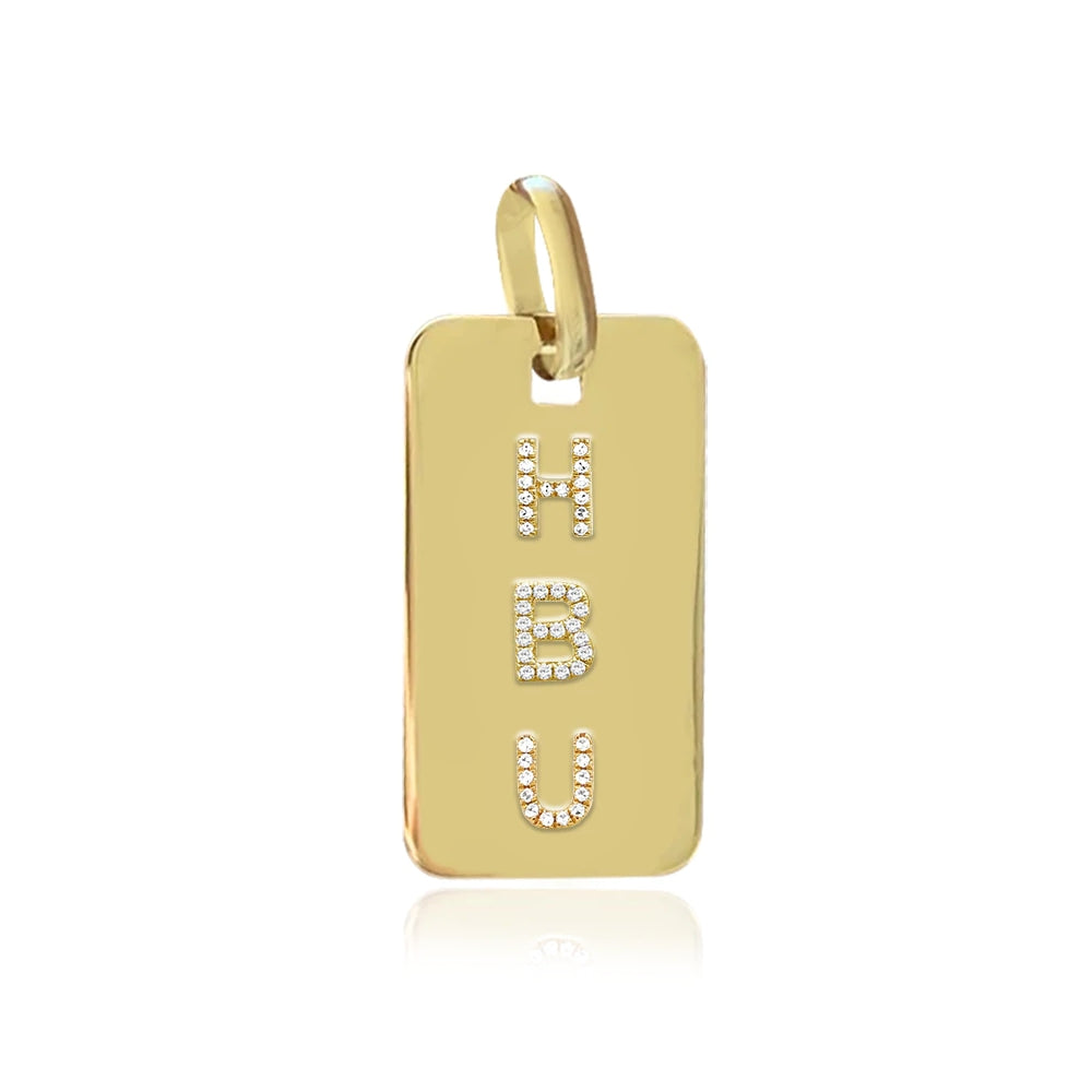 Men’s Diamond Initials Dog Tag Charm