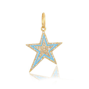 Pave and Enamel Star Charm