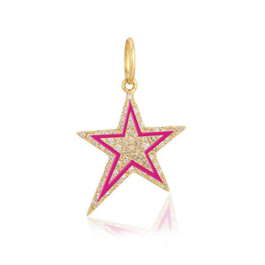 Pave and Enamel Star Charm