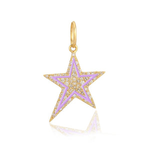Pave and Enamel Star Charm