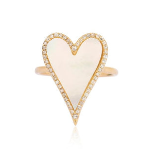 Pave Outline Modern Heart Stone Ring