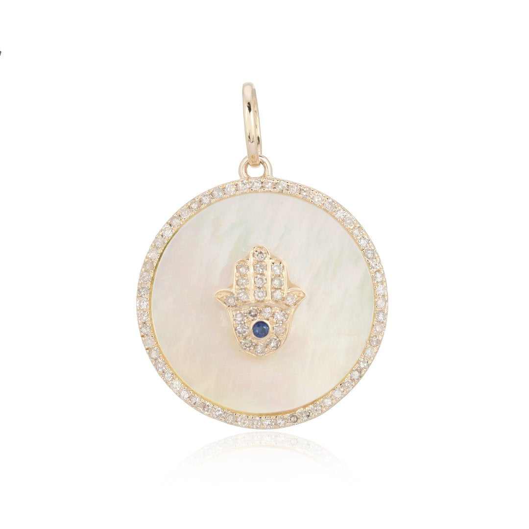 Mother of pearl hamsa necklace on sale