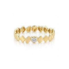 Golden Multishape Solitaire Diamond Ring