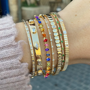 Multi Shape Rainbow Bangle