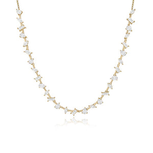 Multi Shape White Sapphire Necklace