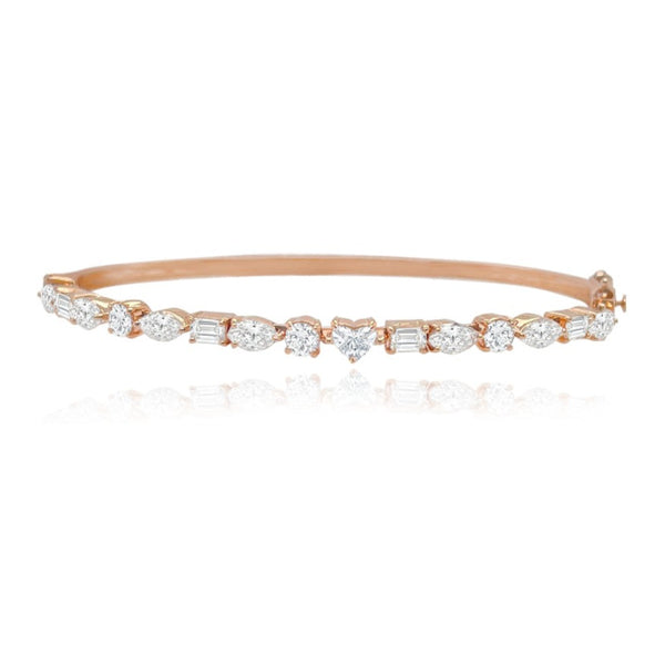 Horizontal Multi Shape Sliding Diamond Bangle
