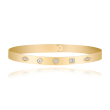 Load image into Gallery viewer, Multi Shape Diamond Clip On Bangle
