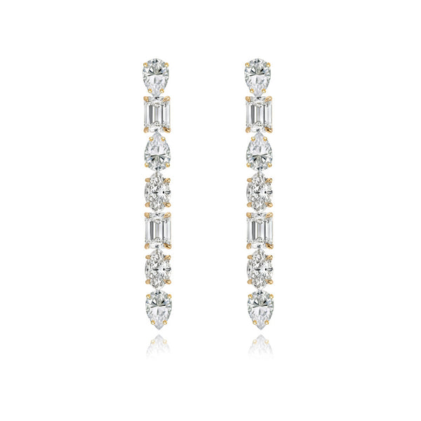 Dropdown Multishape Diamonds Statement Earring