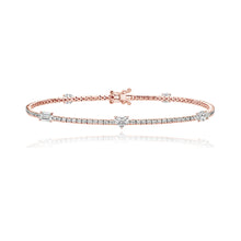 Load image into Gallery viewer, Five Multi Shape Diamond Tennis Bracelet
