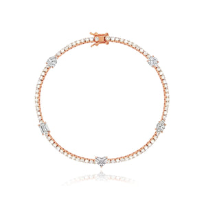 Five Multi Shape Diamond Tennis Bracelet