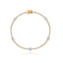 Load image into Gallery viewer, Five Multi Shape Diamond Tennis Bracelet
