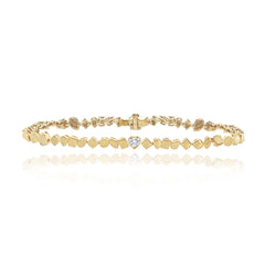 Multi Shape Diamond Golden Bracelet in 14k gold, timeless fine luxury jewelry.