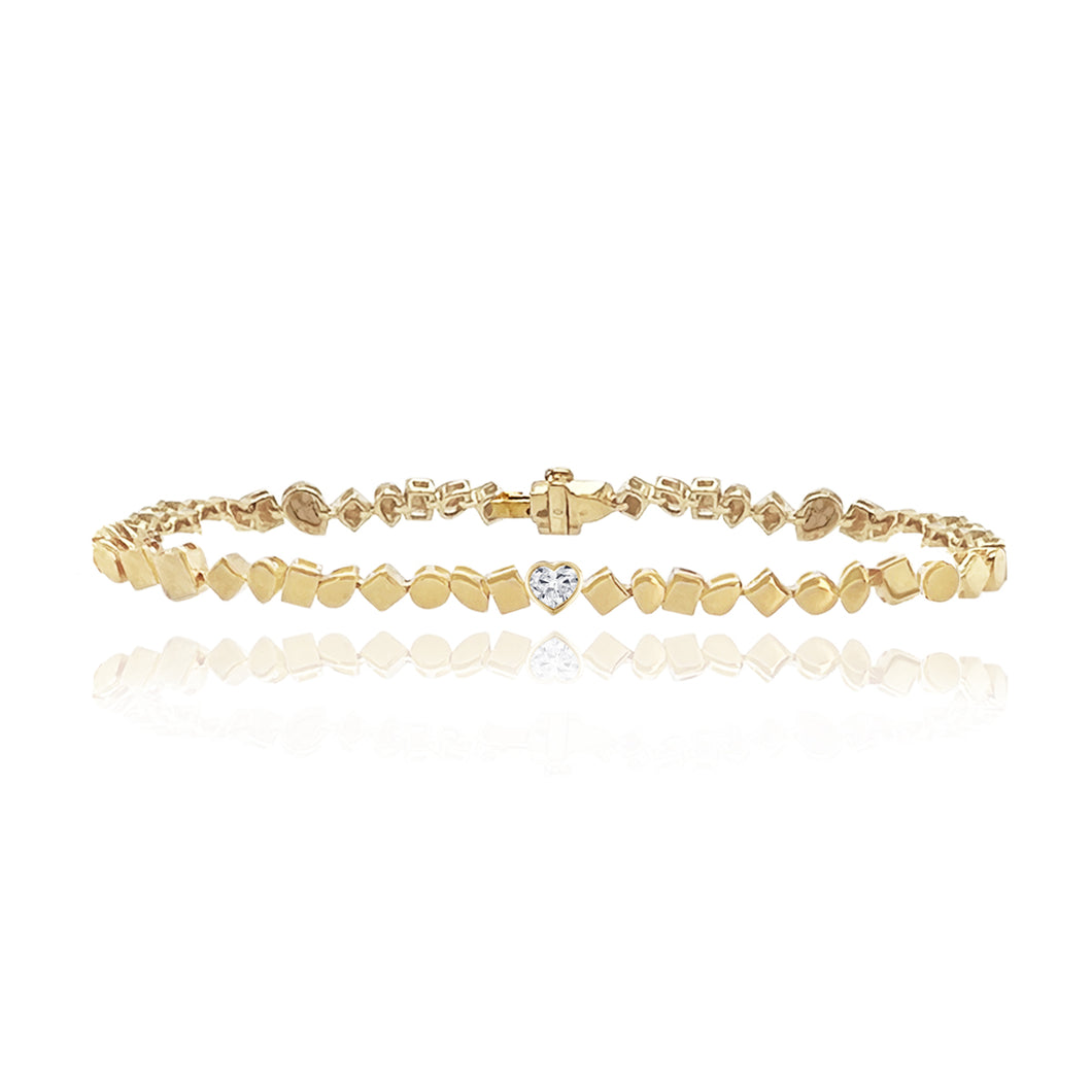 Solitaire Diamond Golden Bracelet