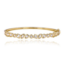 Load image into Gallery viewer, Multi Shape Bezel White Topaz Bangle
