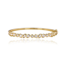 Load image into Gallery viewer, Multi Shape Bezel White Topaz Bangle
