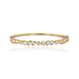 Multi Shape Bezel White Topaz Bangle