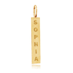 Large Engravable Gold Plate Charm