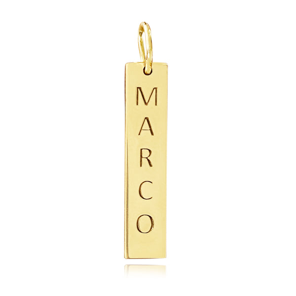 Large Engravable Gold Plate Charm