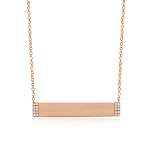Personalized Nameplate with Pave Sides Necklace