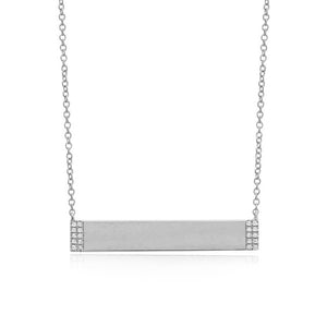Personalized Nameplate with Pave Sides Necklace