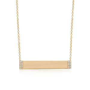 Personalized Nameplate with Pave Sides Necklace