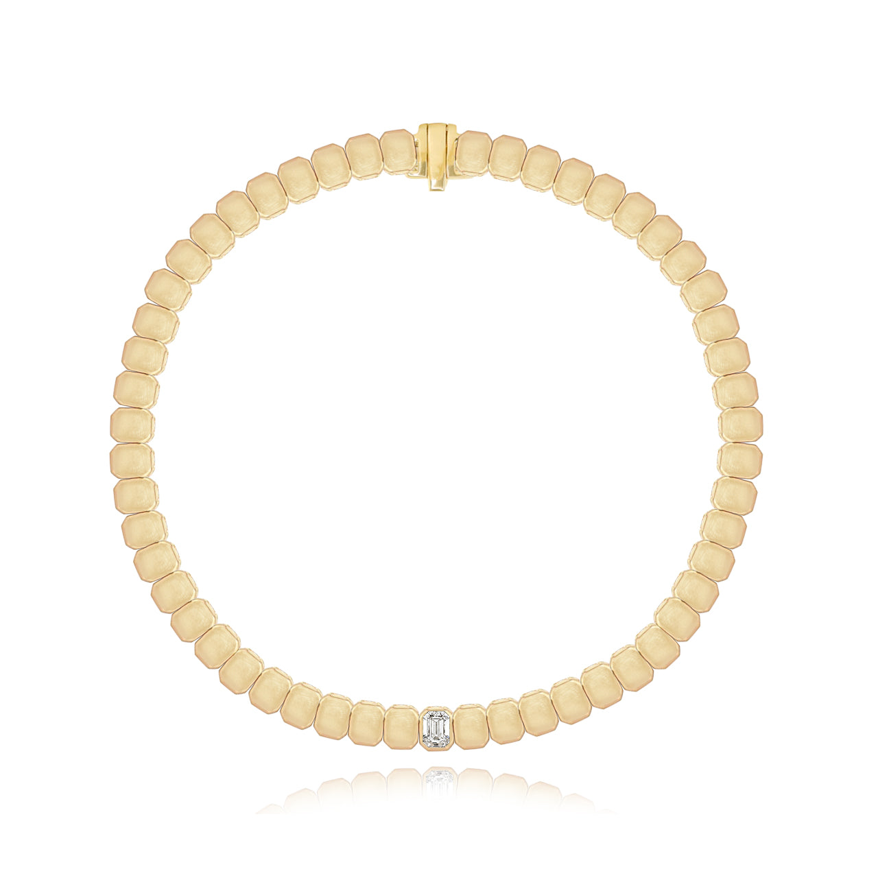 Emerald Cut Diamond Golden Bracelet