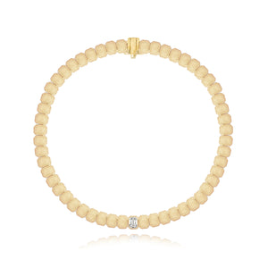 Solitaire Emerald Cut Diamond Golden Bracelet